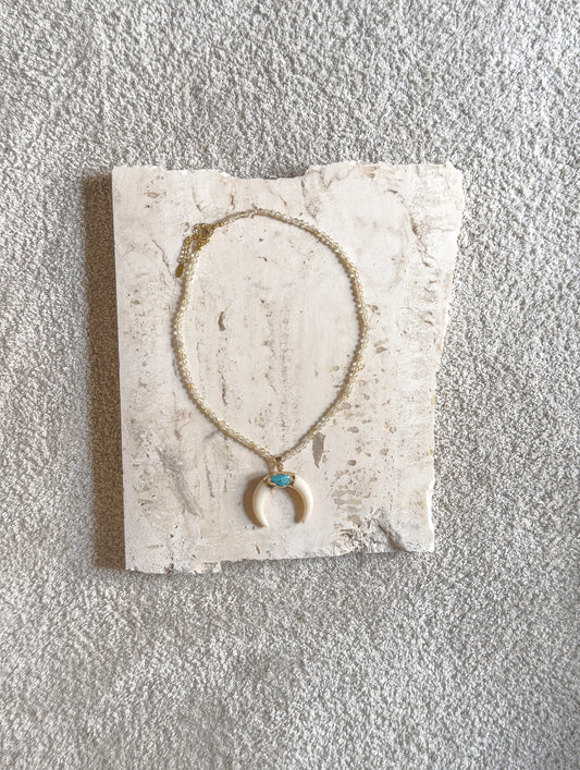 COLLAR TURQUOISE MOON WHITE